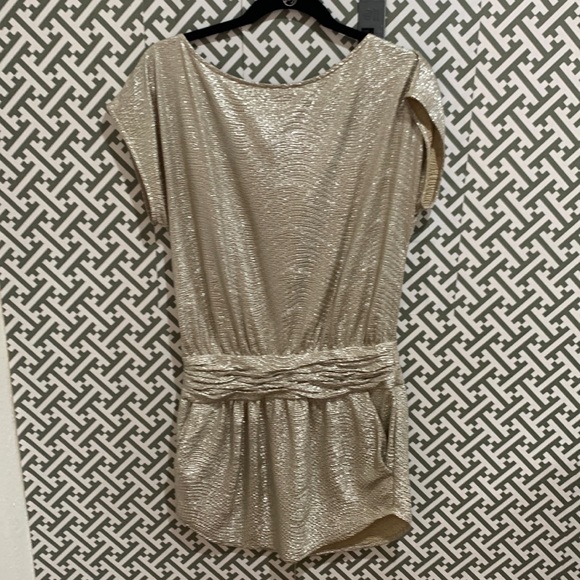 bcbgeneration gold dress BCBG generation gold shimmer dress